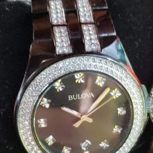 Bulova Men's Crystal Stainless Steel Watch